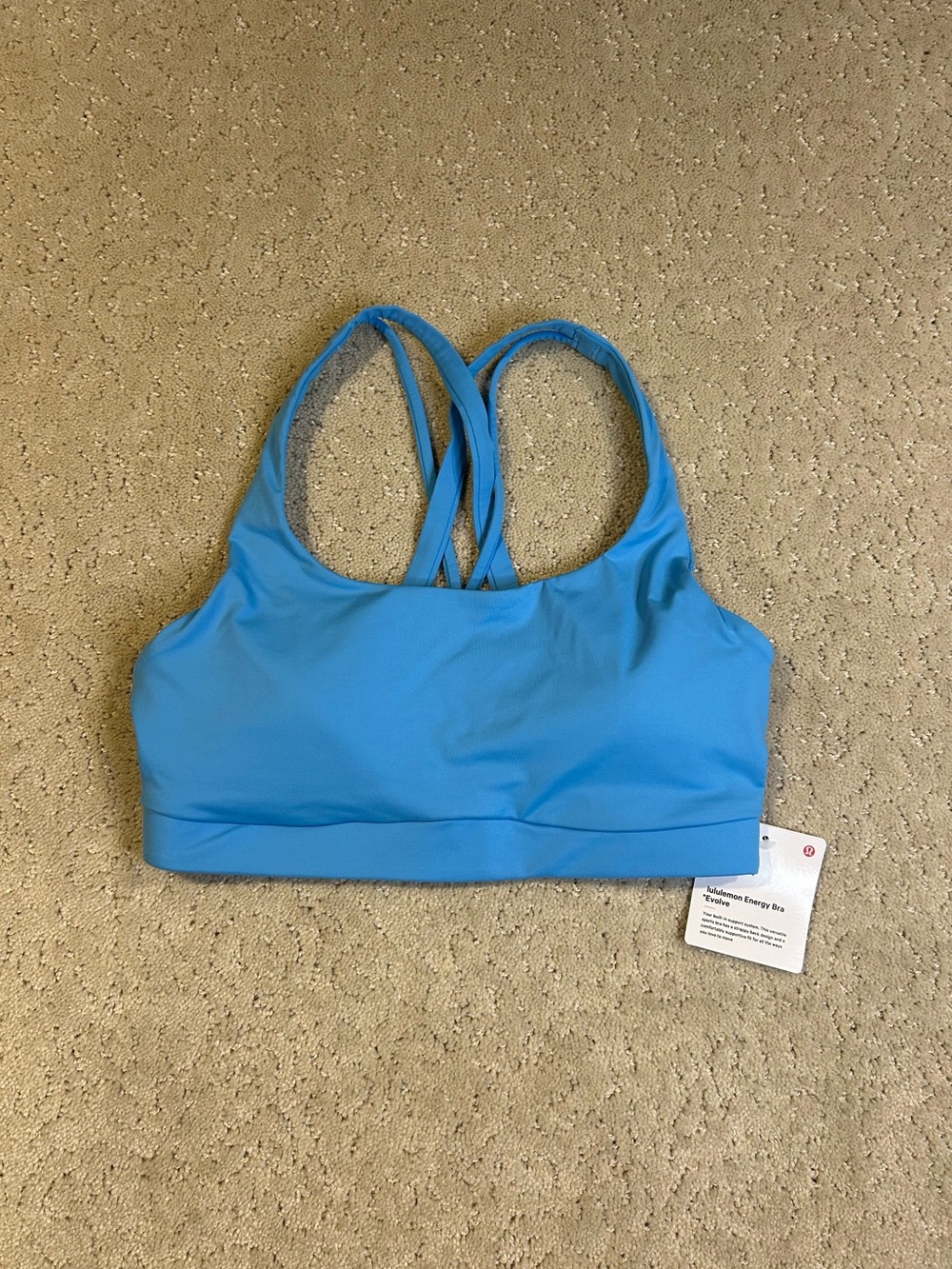 NWT Lululemon Energy Longline Bra *Evolve Women’s XS Ocean Wave Strappy